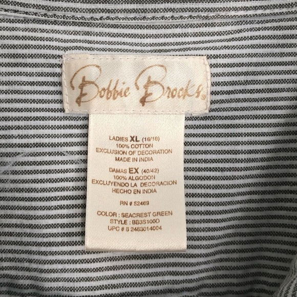 Vintage Bobbie Brooks Striped Cotton Shirt - Embroidered - made in India - XL - Picture 6 of 6
